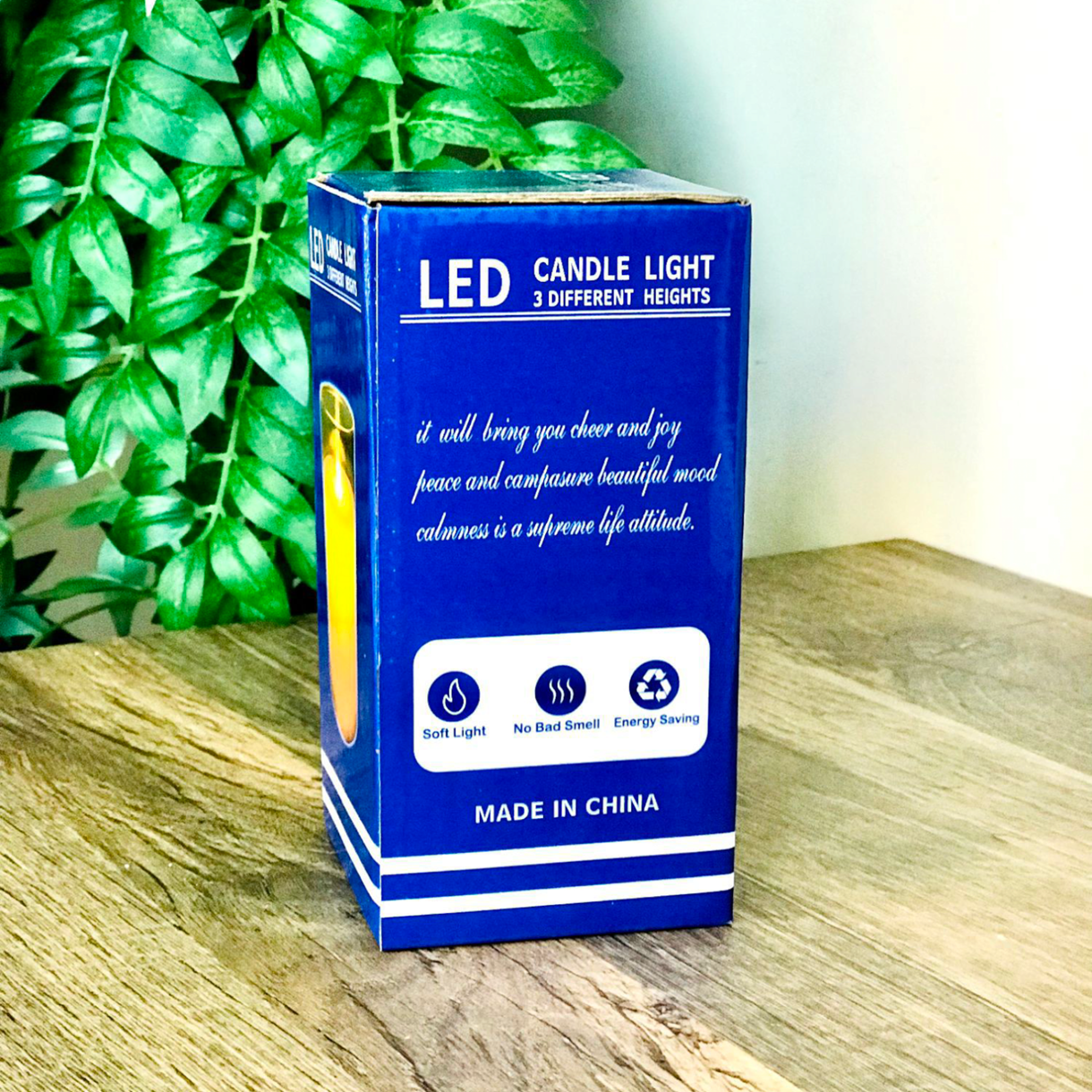Свічка LED В Склі з рухом на батарейках Біла мала 15*7,5см