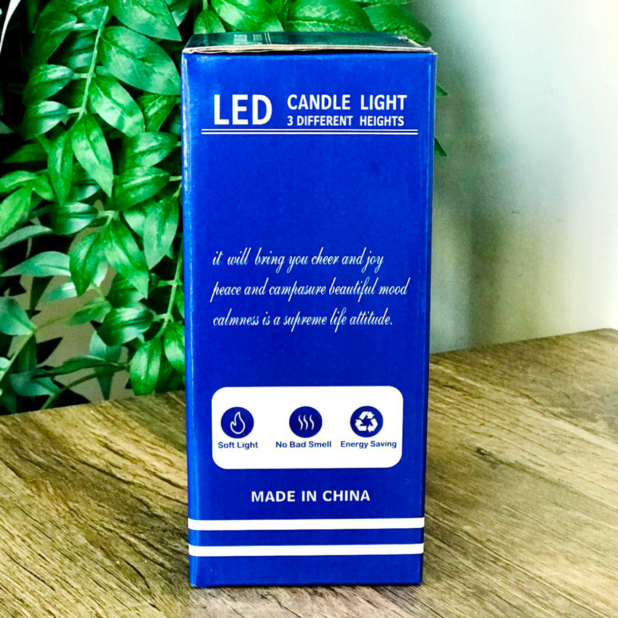 Свічка LED В Склі з рухом на батарейках Біла Велика 20*7,5см