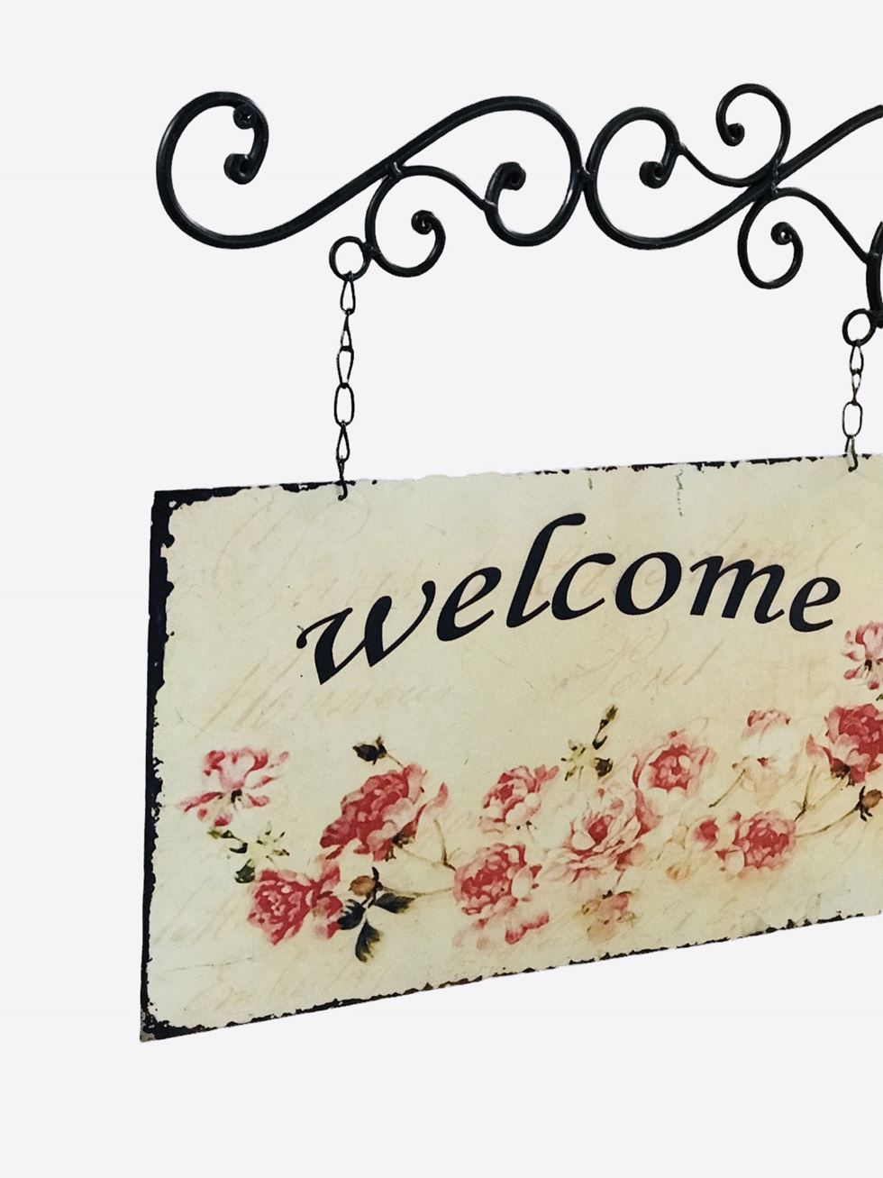 Табличка Welcome на кованом креплении, 2-х сторонняя, металлическая