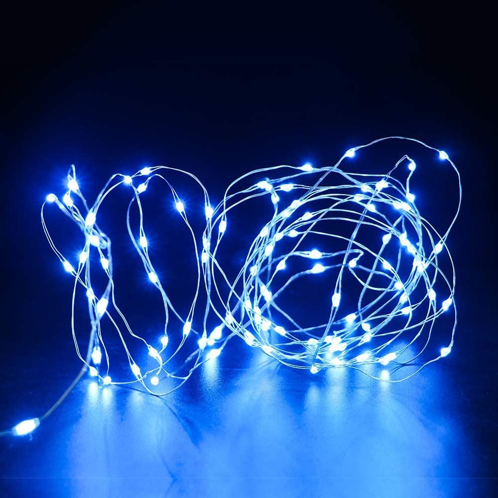 Гірлянда LED Моно-нитка 10 метрів  Холодний Білий срібна проволка