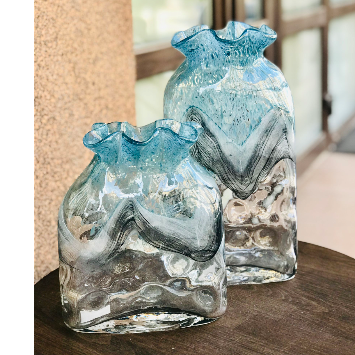 Ваза Candy Велика Блакитний h34*17,5*14cm скло
