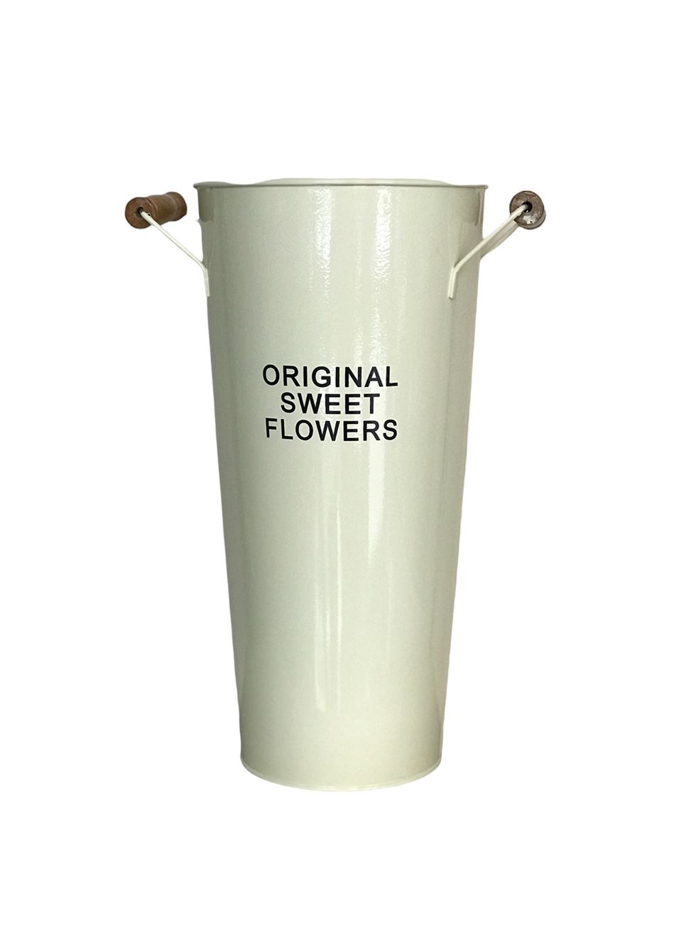 Відро металеве Original Sweet Flowers, середнє, бежеве